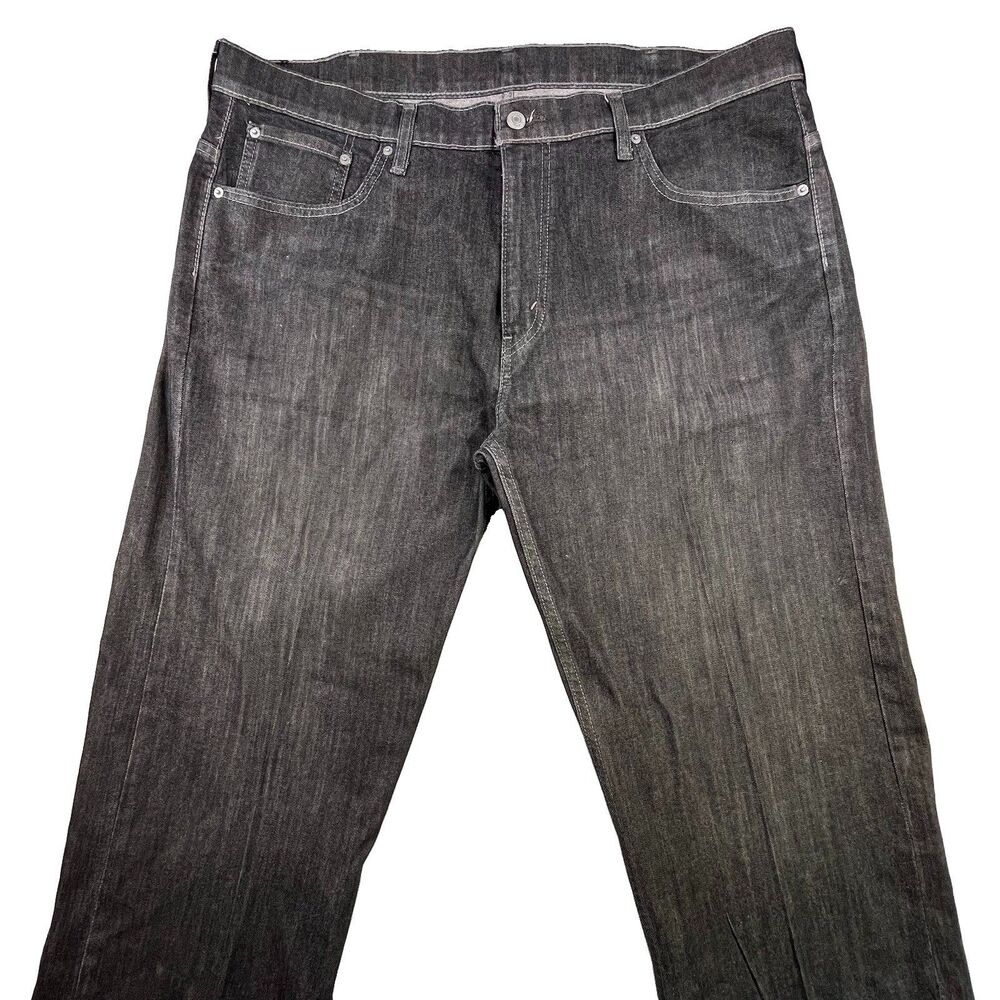 Levis 569 Jeans Men Fits 40x33 Black Denim Loose Straight Dark Wash Stretch